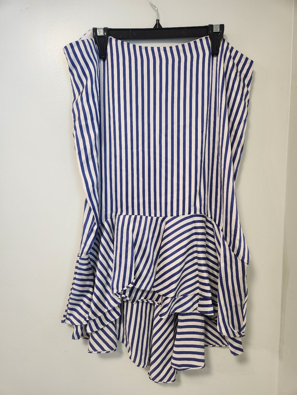 Lauren Ralph Lauren Silk Ruffled Pinstripe Skirt